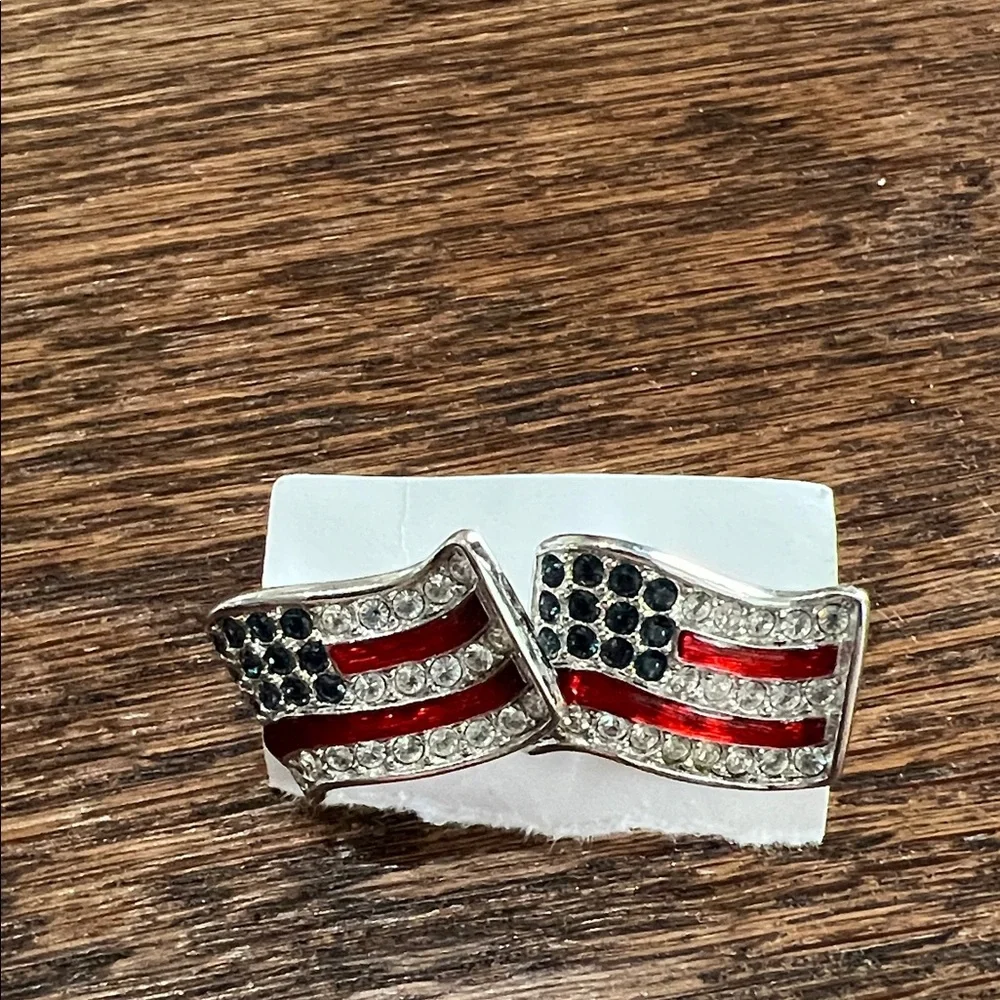 Swarovski American Flag Cufflinks - Picture 1 of 6